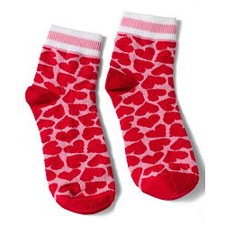 Pine Kids Knit Ankle Length Floral & Heart  Designed Socks Pack of 3- Multicolour