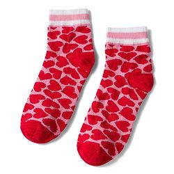 Pine Kids Knit Ankle Length Floral & Heart  Designed Socks Pack of 3- Multicolour