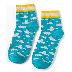 Pine Kids Knit Ankle Length Floral & Heart  Designed Socks Pack of 3- Multicolour