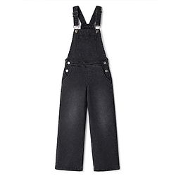 Pine Kids 100% Cotton Woven Full Length Dungarees in Black for 4-5 Years