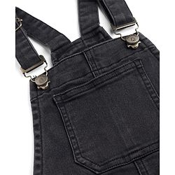 Pine Kids 100% Cotton Woven Full Length Dungarees in Black for 4-5 Years