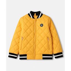 Pine Kids Woven Jacket with Full Sleeves in Golden for 4-5 Years