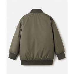 Pine Kids Woven Full Sleeves Padded Jacket with Underground Vibe Patch - Olive Green