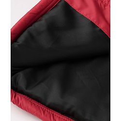 Pine Kids Woven Hoodie Jacket with Full Sleeves in Red