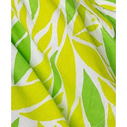 Pine Kids Cotton Knit Frock with Half Sleeves and Leaves Print - Yellow