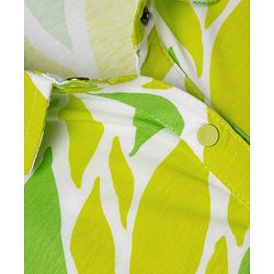 Pine Kids Cotton Knit Frock with Half Sleeves and Leaves Print - Yellow