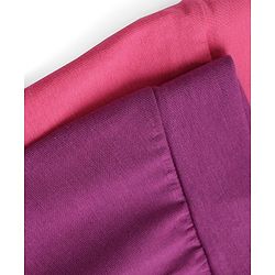 Pine Kids Cotton Lycra Knit Full Length Solid Leggings Pack Of 2 - Dark Pink & Purple