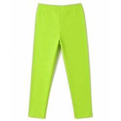 Pine Kids Cotton Lycra Knit Full Length Solid Colour Leggings Pack of 2 - Limegreen & Pink