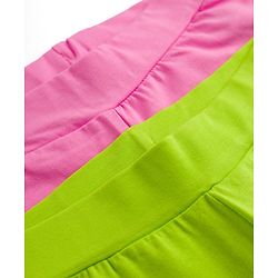 Pine Kids Cotton Lycra Knit Full Length Solid Colour Leggings Pack of 2 - Limegreen & Pink
