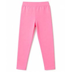 Pine Kids Cotton Lycra Knit Full Length Solid Colour Leggings Pack of 2 - Limegreen & Pink