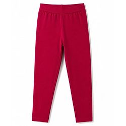 Pine Kids Cotton Lycra Knit Full Length Solid Colour Leggings Pack of 2 - Black & Maroon