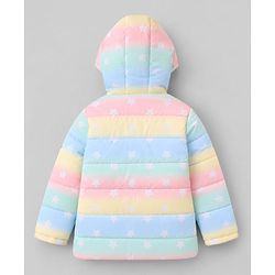 Pine Kids Woven Jacket with Full Sleeves and Star Print - Light Blue