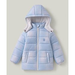 Pine Kids Woven Hooded Jacket with Full Sleeves - Blue