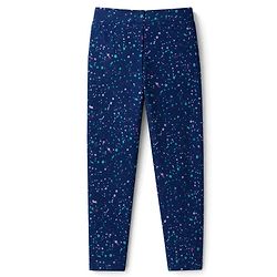 Pine Kids Cotton Lycra Knit Full Length Leggings with Colour Splash Print - Navy Blue
