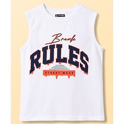 Pine Kids 100% Cotton Woven Full Sleeves Checked Shirt With Text Printed Tank T-Shirt - Orange
