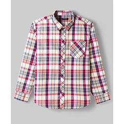 Pine Kids Cotton Woven Half Sleeves Checks Shirt With Printed T-Shirt - Multicolor