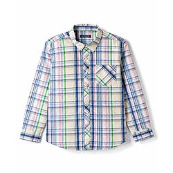 Pine Kids Cotton Woven Half Sleeves Checks Shirt With Printed T-Shirt - Multicolor