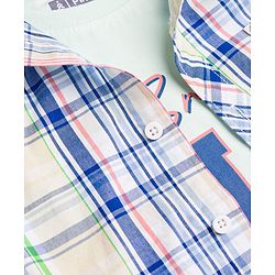 Pine Kids Cotton Woven Half Sleeves Checks Shirt With Printed T-Shirt - Multicolor