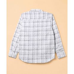 Pine Kids Cotton Woven Full Sleeves Checks Shirts & Text Printed T-Shirt - White
