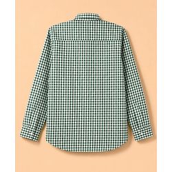 Pine Kids Cotton Woven Checks Twofer Shirt with Full Sleeves - Green