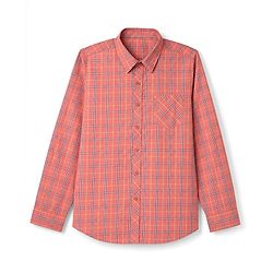 Pine Kids Cotton Woven Checks Shirt with Full Sleeves - Orange