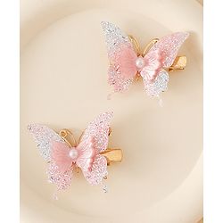Pine Kids Butterfly Alligator Clips  Free Size - Pink