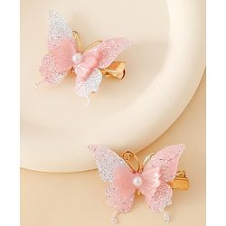 Pine Kids Butterfly Alligator Clips  Free Size - Pink