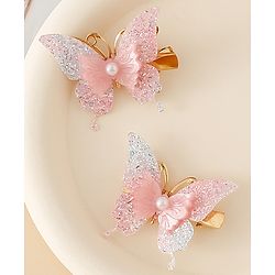 Pine Kids Butterfly Alligator Clips  Free Size - Pink