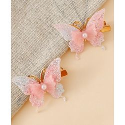 Pine Kids Butterfly Alligator Clips  Free Size - Pink