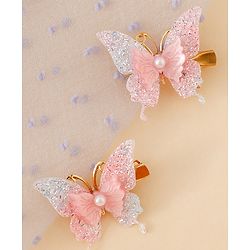 Pine Kids Butterfly Alligator Clips  Free Size - Pink