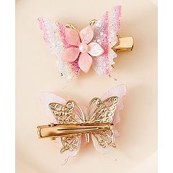 Pine Kids Free Size Bow & Butterfly Clips - Multicolor