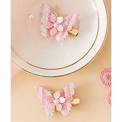 Pine Kids Free Size Bow & Butterfly Clips - Multicolor