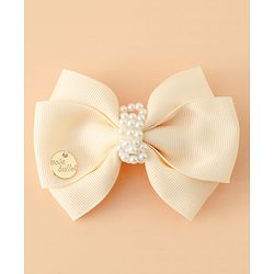 Pine Kids Bow & Butterfly Hair Clips Free Size -Beige