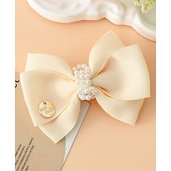Pine Kids Bow & Butterfly Hair Clips Free Size -Beige
