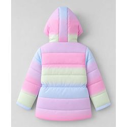 Pine Kids Woven Hooded Jacket with Full Sleeves - Pink