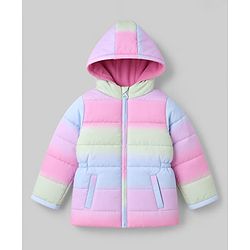 Pine Kids Woven Hooded Jacket with Full Sleeves - Pink