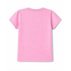 Pine Kids Cotton Knit Half Sleeves Hearts Printed Top & Pyjama Night Suit - Pink