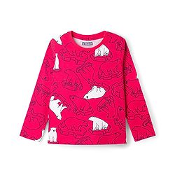 Pine Kids Cotton Knit Full Sleeves T-Shirt & Pyjama Co-Ord Night Suit With Bear Print - Red