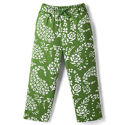 Pine Kids 100% Cotton Knit Full Sleeves Floral Printed Co-Ords T-Shirt & Pyjama Night Suit - Green