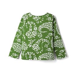 Pine Kids 100% Cotton Knit Full Sleeves Floral Printed Co-Ords T-Shirt & Pyjama Night Suit - Green