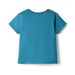 Pine Kids 100% Cotton Knit Half Sleeves Floral Printed T-Shirt & Pyjama Night Suit - Dark Green