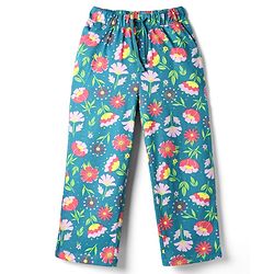 Pine Kids 100% Cotton Knit Half Sleeves Floral Printed T-Shirt & Pyjama Night Suit - Dark Green