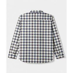 Pine Kids 100% Cotton Woven Full Sleeves Checks Shirts and T-Shirt With High Five Print - Green