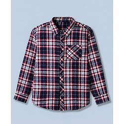 Pine Kids 100% Cotton Woven Full Sleeves Checks Shirts and T-Shirt With Always Foward Text Print - Red
