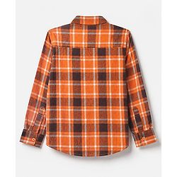 Pine Kids 100% Cotton Woven Full Sleeves Shirts with T-Shirt & Best Together As One Team Text Print - Orange
