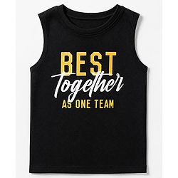 Pine Kids 100% Cotton Woven Full Sleeves Shirts with T-Shirt & Best Together As One Team Text Print - Orange
