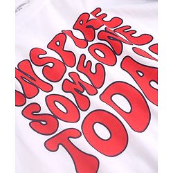 Pine Kids 100% Cotton Woven Half Sleeves Checked Shirt and T-Shirt with Inspire Someone Today Text Print in Red