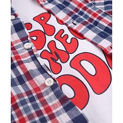 Pine Kids 100% Cotton Woven Half Sleeves Checked Shirt and T-Shirt with Inspire Someone Today Text Print in Red