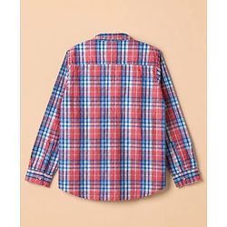 Pine Kids 100% Cotton Woven Full Sleeves Checks Shirts and T-Shirt With Lets Play Together Text Print - Pink