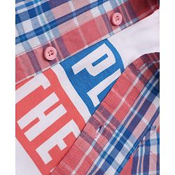Pine Kids 100% Cotton Woven Full Sleeves Checks Shirts and T-Shirt With Lets Play Together Text Print - Pink